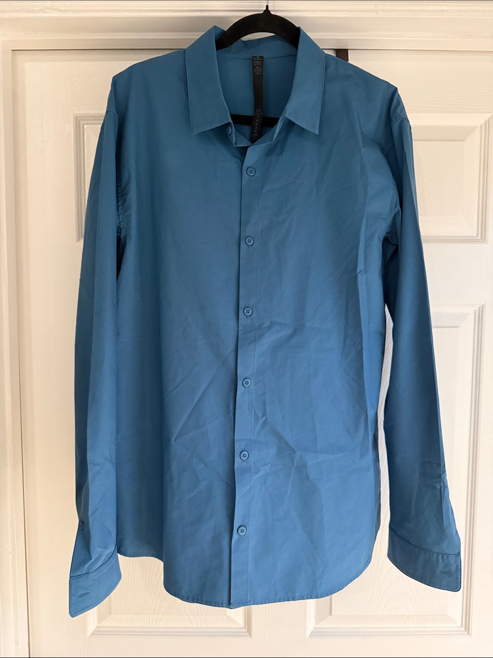 lululemon athletica XL Men's Long-Sleeve Button-Up Shirt - Teal Blue